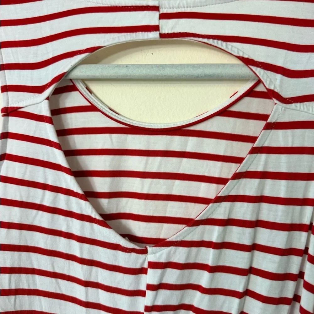 Wishlist Red and White Striped Sleeveless Dress, no size tag, Soft and Stretchy - Picture 4 of 4